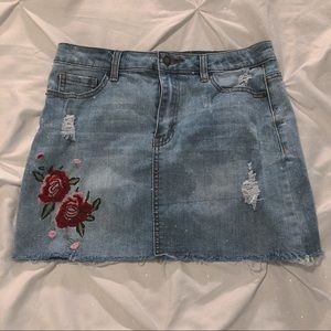 Pacsun Embroidery Denim Skirt